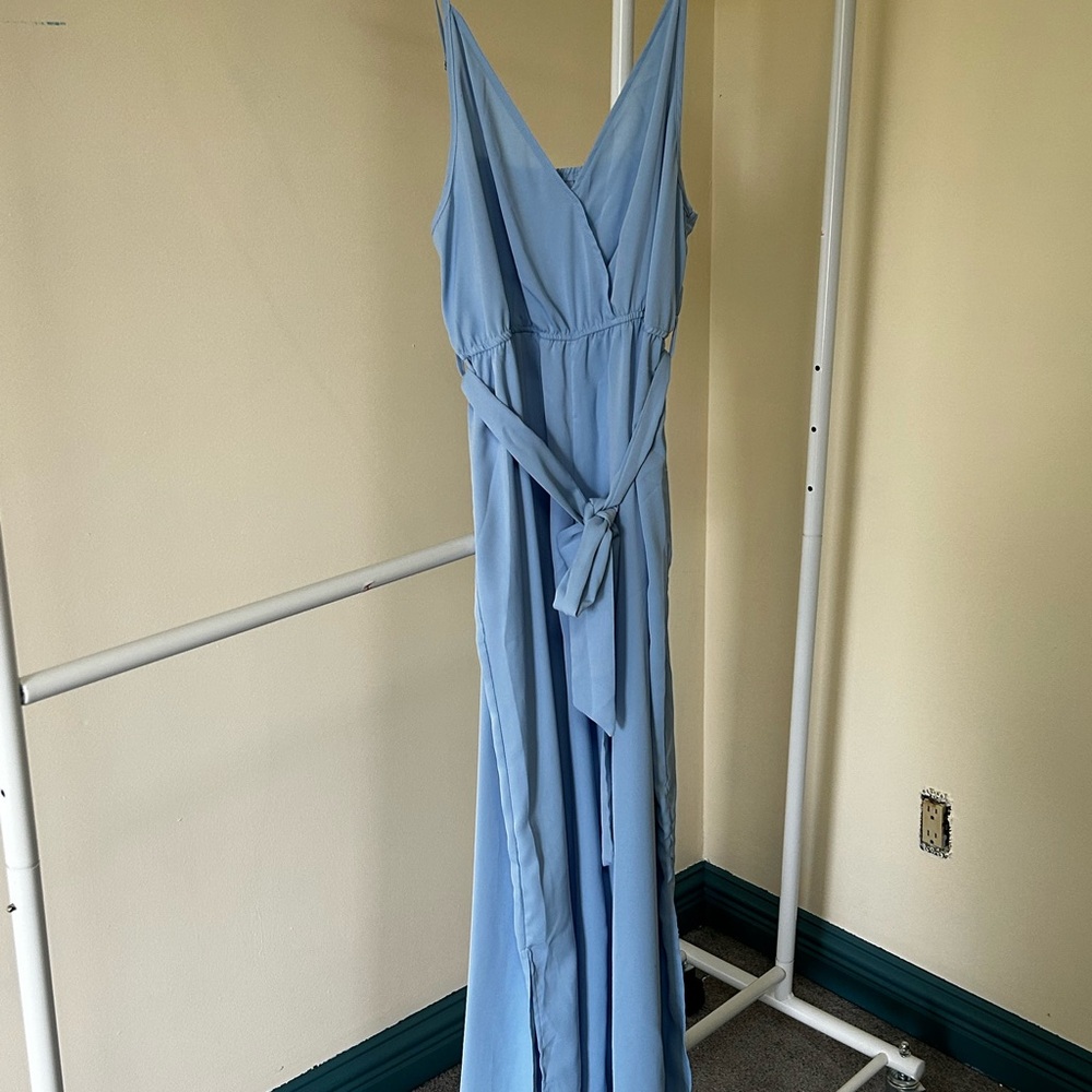 Elegant Blue Sleeveless jumpsuit